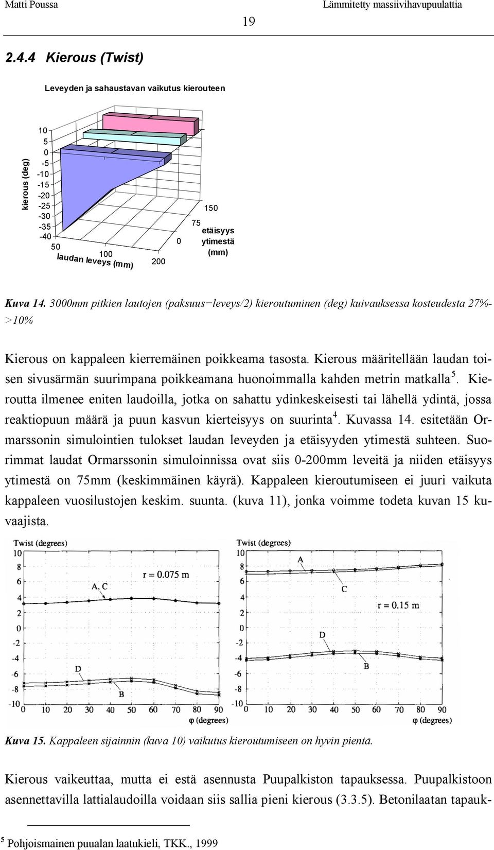 Kierous määritellään laudan toisen sivusärmän suurimpana poikkeamana huonoimmalla kahden metrin matkalla 5.