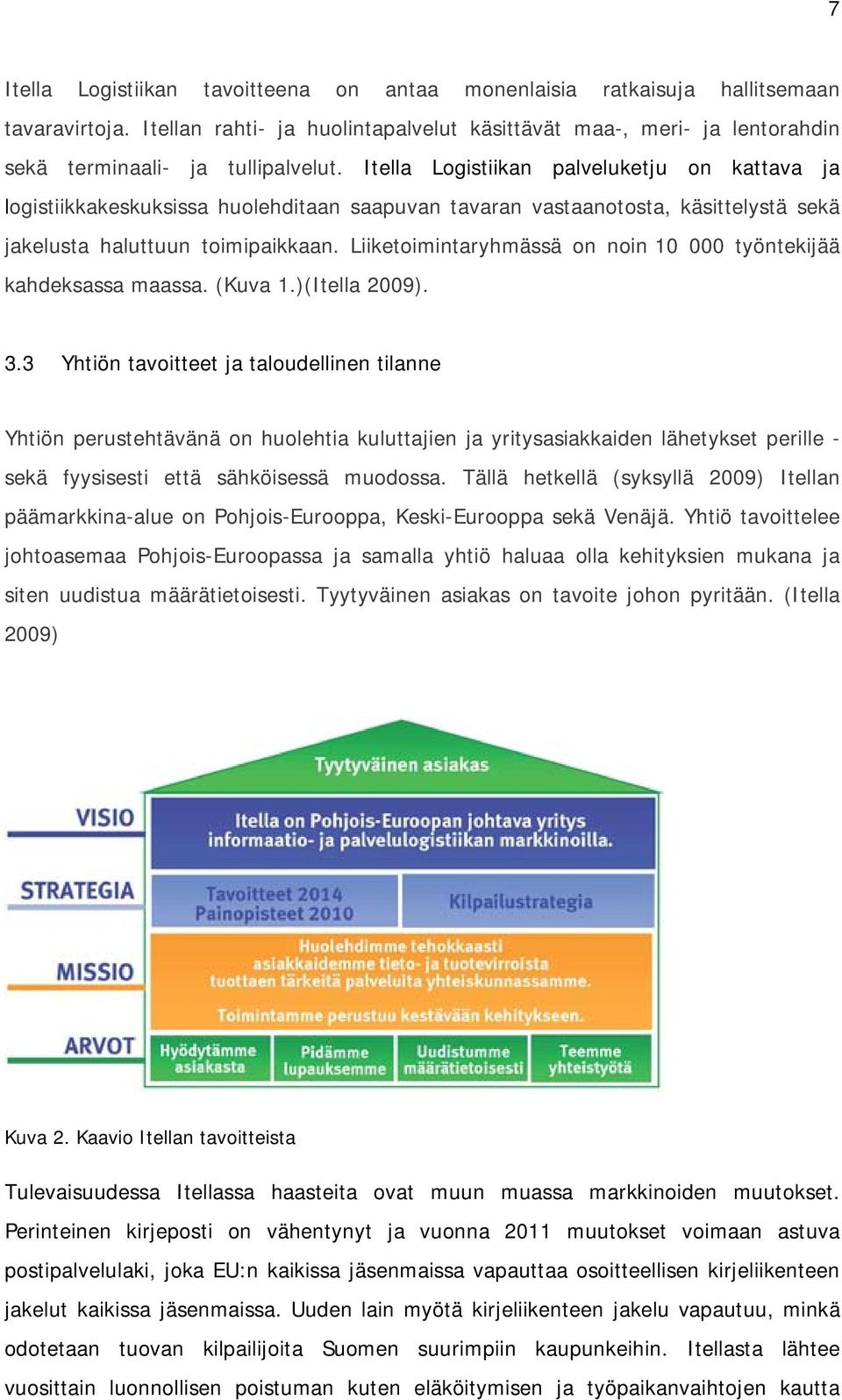 Liiketoimintaryhmässä on noin 10 000 työntekijää kahdeksassa maassa. (Kuva 1.)(Itella 2009). 3.