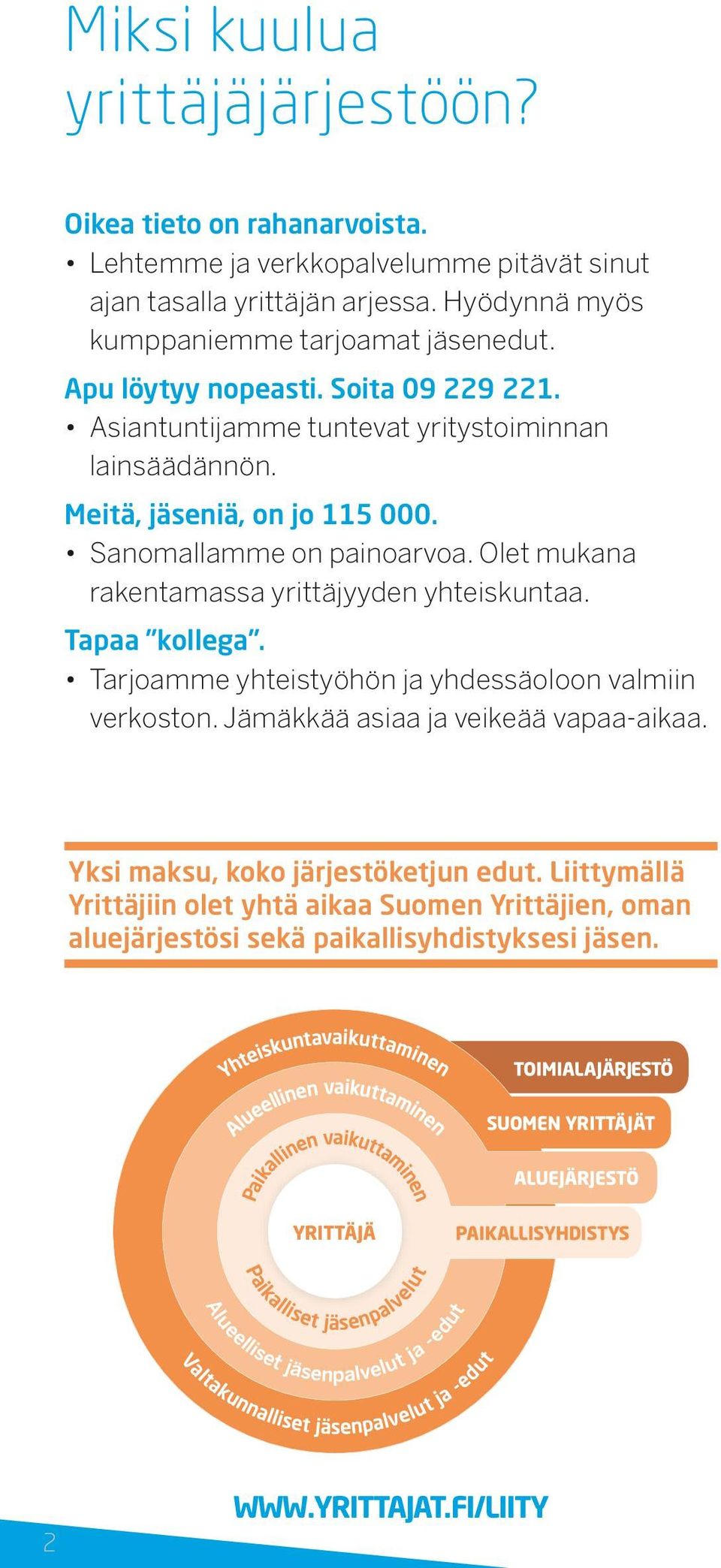 meitä, jäseniä, on jo 115 000. Sanomallamme on painoarvoa. Olet mukana rakentamassa yrittäjyyden yhteiskuntaa. tapaa kollega.