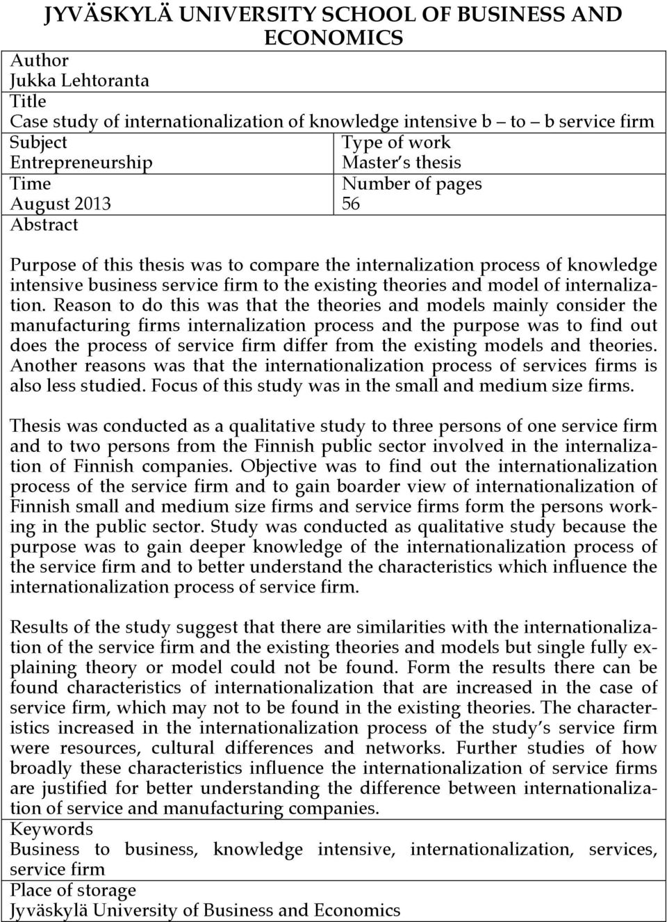 and model of internalization.