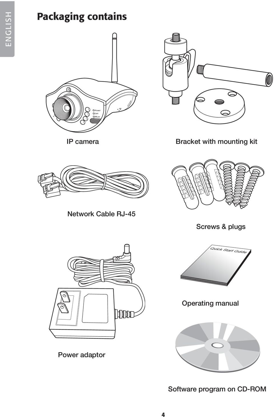 kit Network Cable RJ-45 Screws & plugs