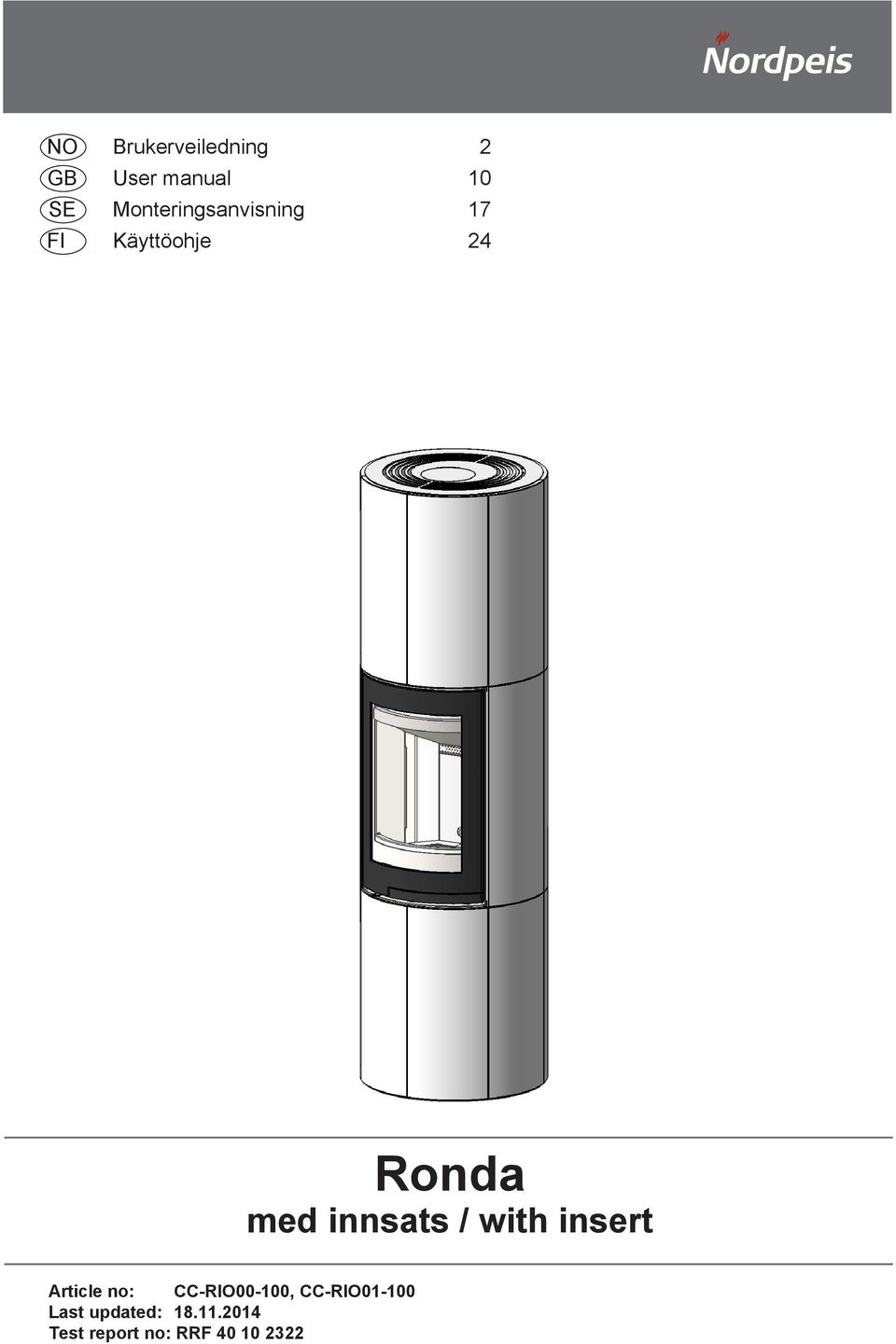 innsats / with insert Article no: CC-RIO00-100,