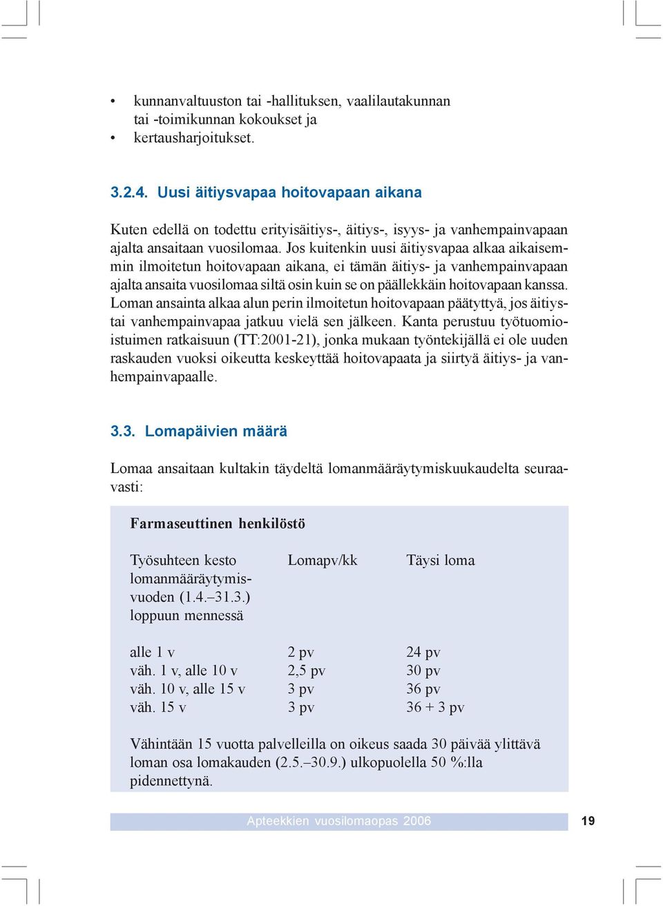 Jos kuitenkin uusi äitiysvapaa alkaa aikaisemmin ilmoitetun hoitovapaan aikana, ei tämän äitiys- ja vanhempainvapaan ajalta ansaita vuosilomaa siltä osin kuin se on päällekkäin hoitovapaan kanssa.