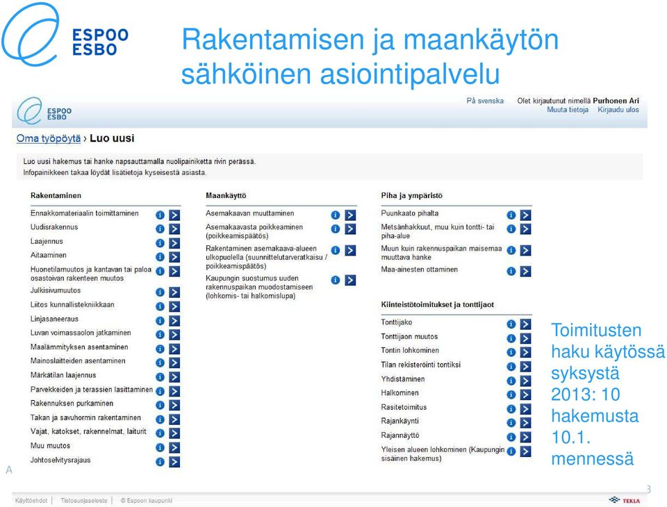 Lahti Toimitusten haku käytössä