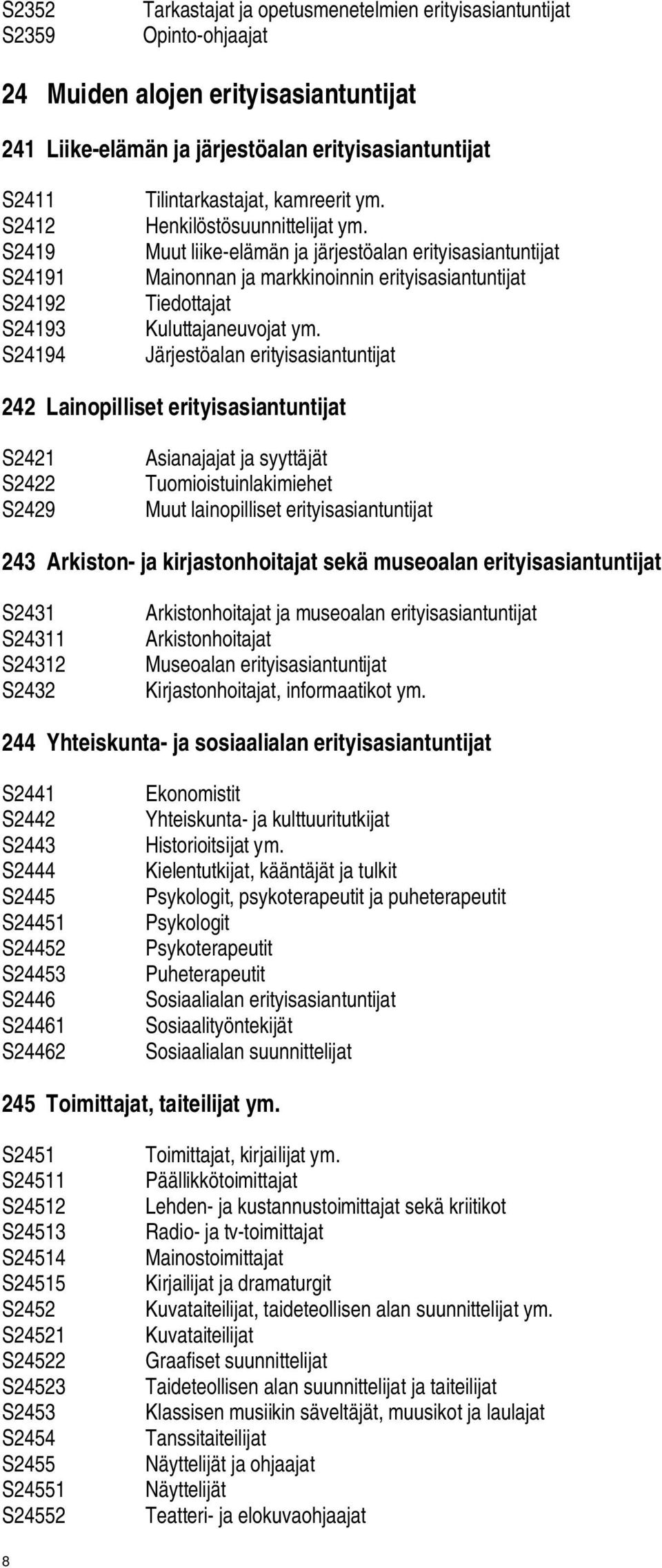 Muut liike-elämän ja järjestöalan erityisasiantuntijat Mainonnan ja markkinoinnin erityisasiantuntijat Tiedottajat Kuluttajaneuvojat ym.