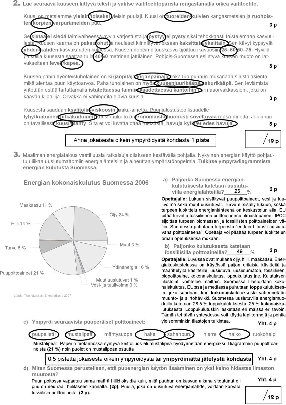 3 p Se sietää/ei siedä taimivaiheessa hyvin varjostusta ja pystyy/ei pysty siksi tehokkaasti taistelemaan kasvutilasta.