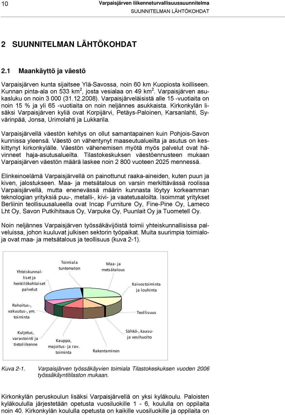 12.2008). Varpaisjärveläisistä alle 15 -vuotiaita on noin 15 % ja yli 65 -vuotiaita on noin neljännes asukkaista.