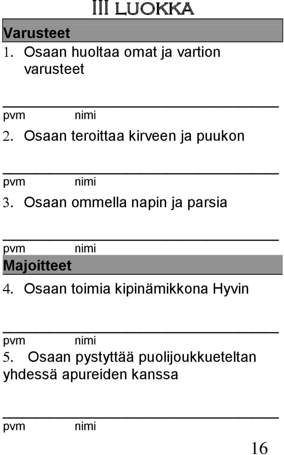 napin ja parsia Majoitteet Osaan toimia kipinämikkona