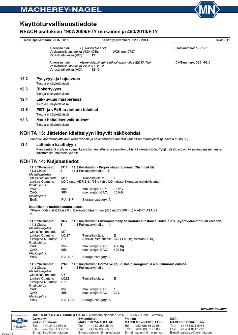 5 PBT- ja vpvb-arvioinnin tulokset 12.