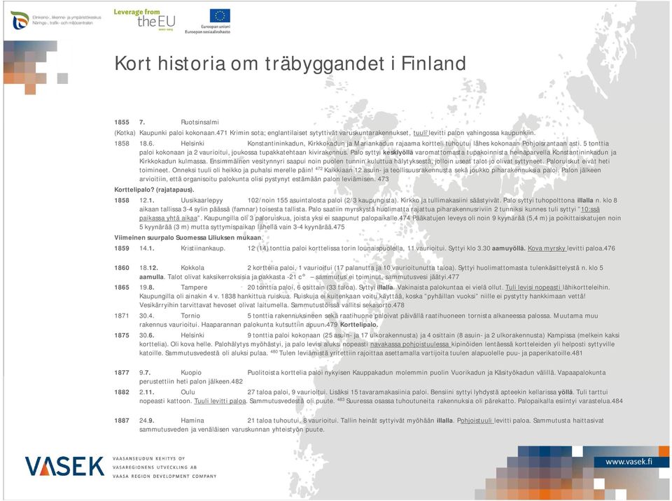 Helsinki Konstantininkadun, Kirkkokadun ja Mariankadun rajaama kortteli tuhoutui lähes kokonaan Pohjoisrantaan asti. 5 tonttia paloi kokonaan ja 2 vaurioitui, joukossa tupakkatehtaan kivirakennus.