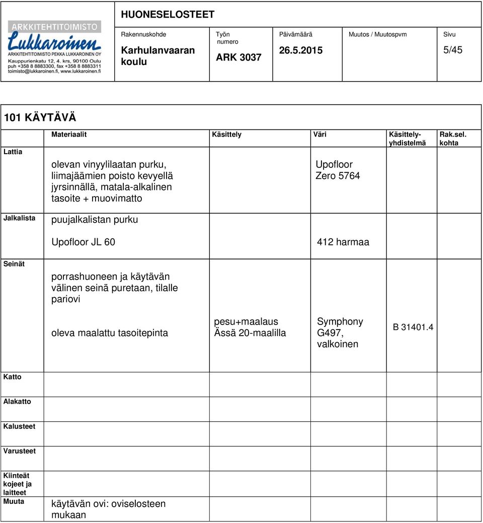 puujalkalistan purku Upofloor Zero 5764 Upofloor JL 60 412 harmaa