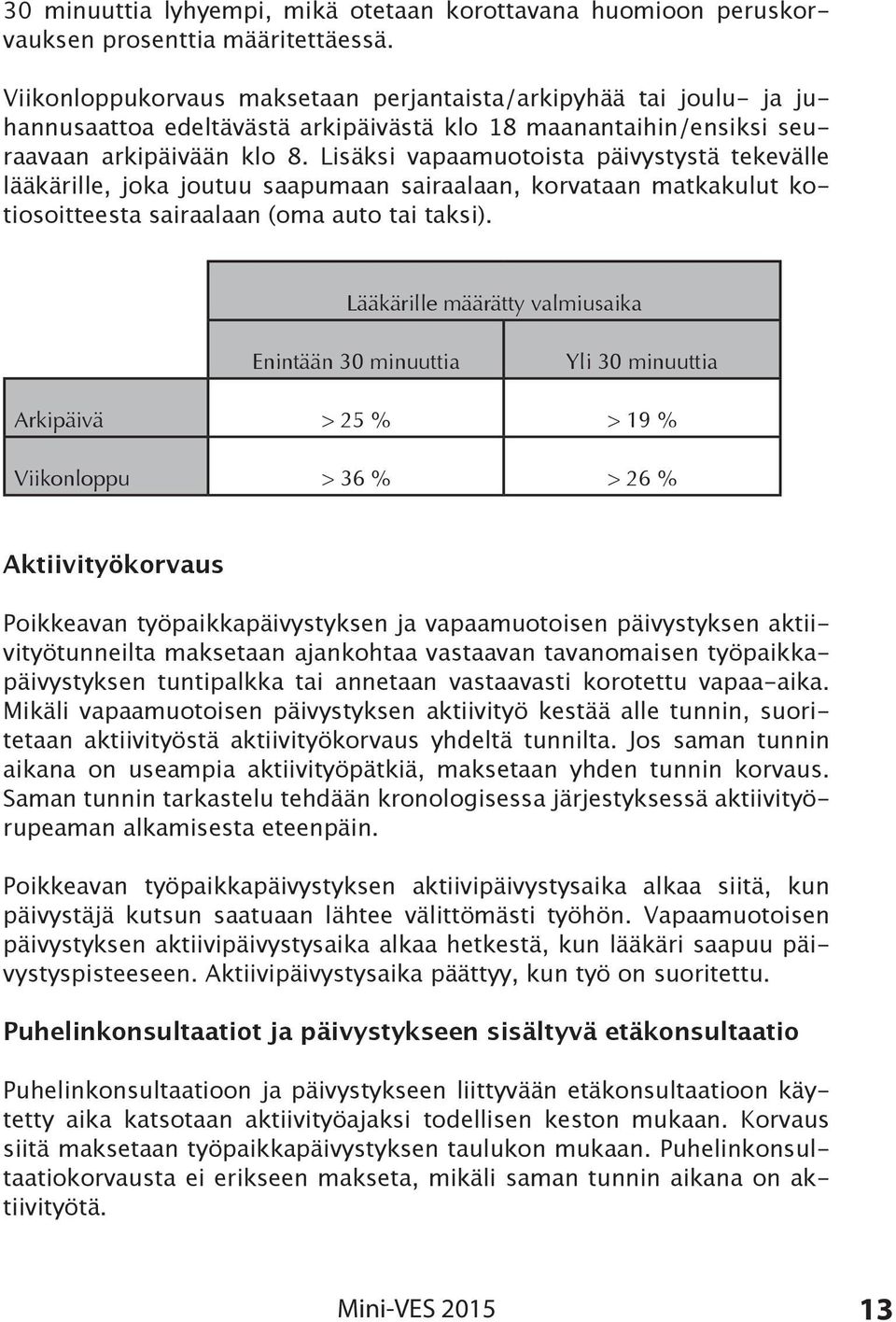 Lisäksi vapaamuotoista päivystystä tekevälle lääkärille, joka joutuu saapumaan sairaalaan, korvataan matkakulut kotiosoitteesta sairaalaan (oma auto tai taksi).