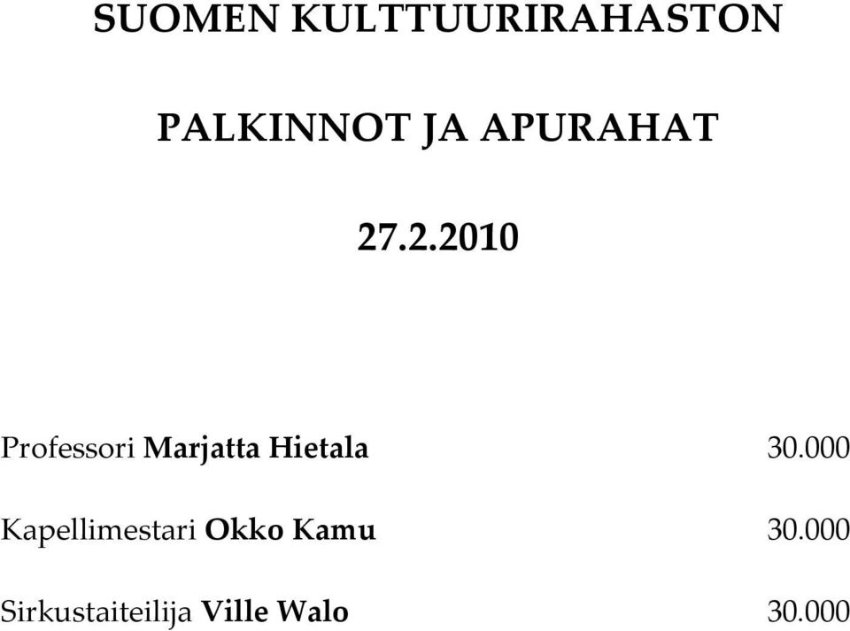 .2.2010 Professori Marjatta Hietala 30.