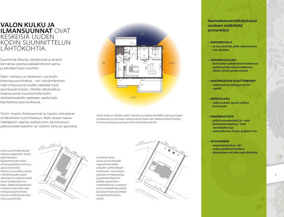 pääsääntöisesti aamuja päiväauringon puolelle.