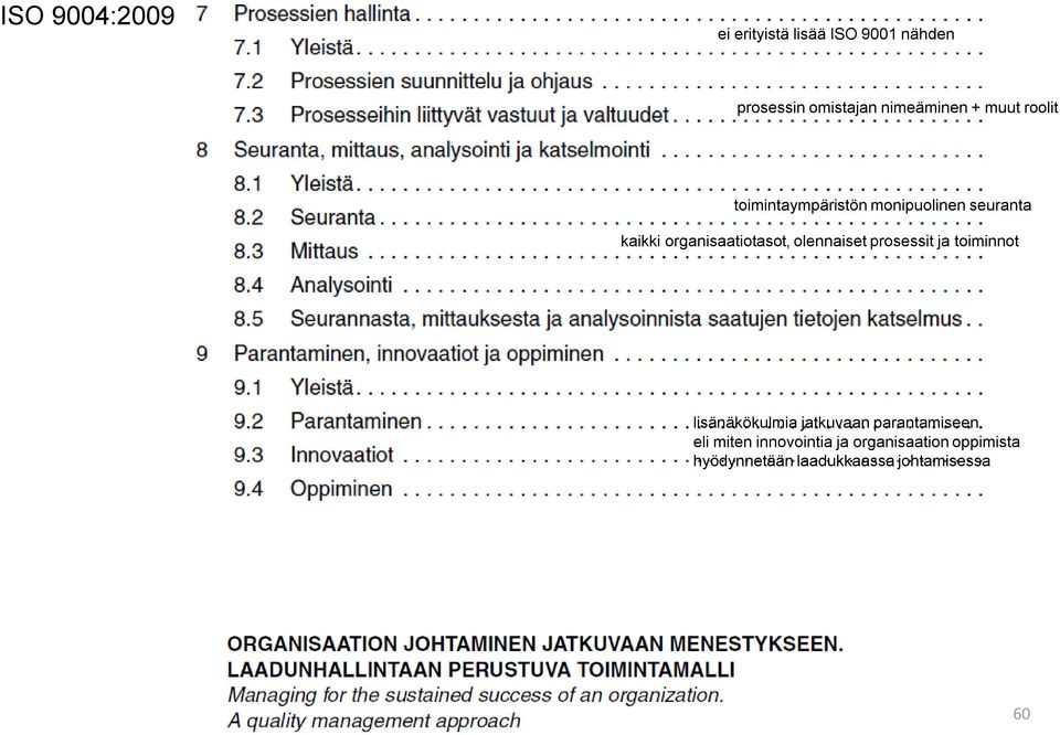 olennaiset prosessit ja toiminnot lisänäkökulmia jatkuvaan parantamiseen eli