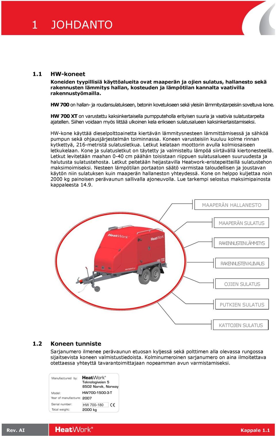 HW 700 XT on varustettu kaksinkertaisella pumpputeholla erityisen suuria ja vaativia sulatustarpeita ajatellen. Siihen voidaan myös liittää ulkoinen kela erikseen sulatusalueen kaksinkertaistamiseksi.