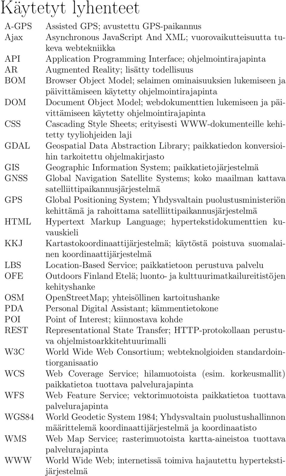 päivittämiseen käytetty ohjelmointirajapinta Document Object Model; webdokumenttien lukemiseen ja päivittämiseen käytetty ohjelmointirajapinta Cascading Style Sheets; erityisesti WWW-dokumenteille