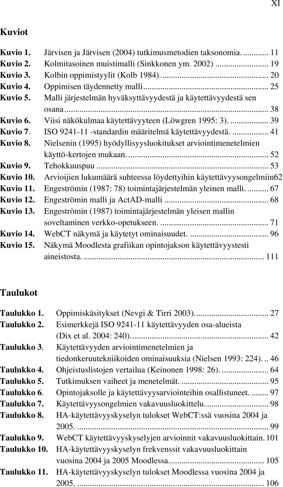 ISO 9241-11 -standardin määritelmä käytettävyydestä.... 41 Kuvio 8. Nielsenin (1995) hyödyllisyysluokitukset arviointimenetelmien käyttö-kertojen mukaan.... 52 Kuvio 9. Tehokkuuspuu... 53 Kuvio 10.