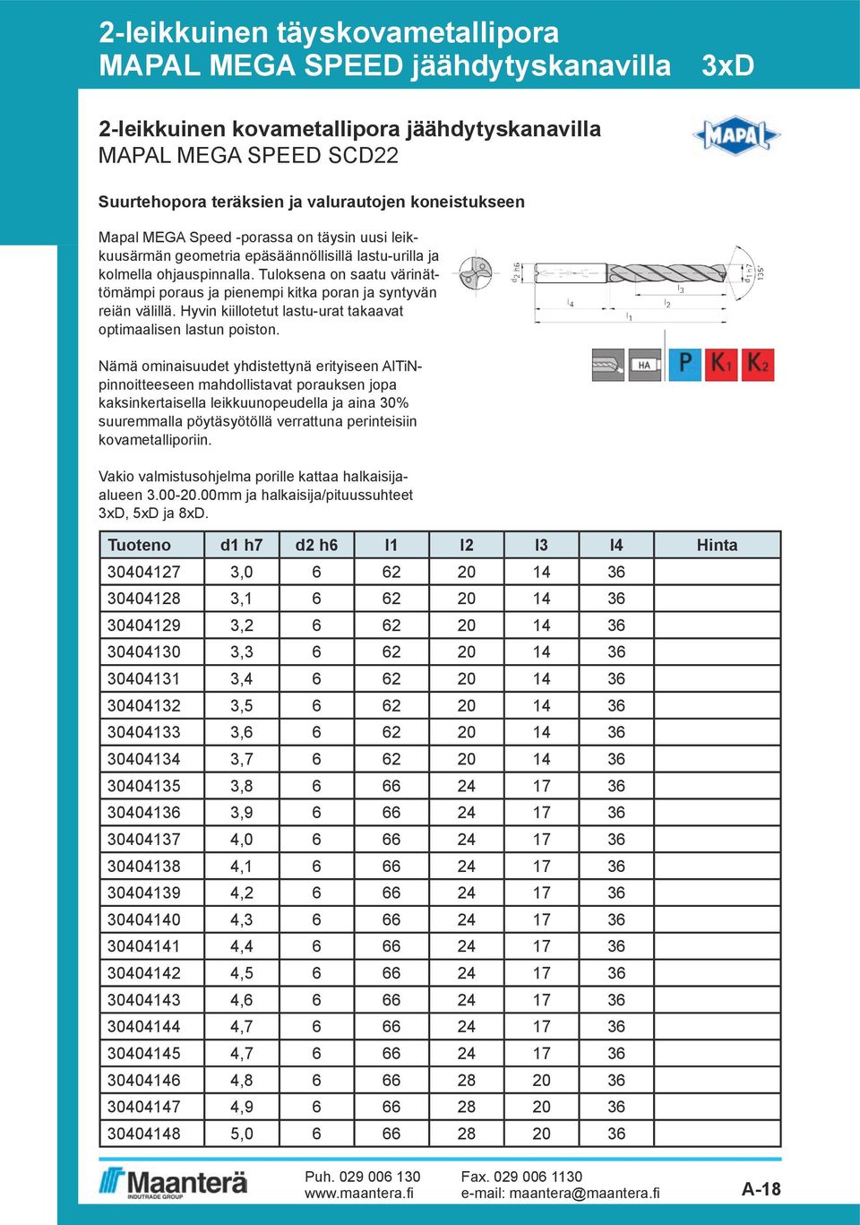 Tuloksena on saatu värinättömämpi poraus ja pienempi kitka poran ja syntyvän reiän välillä. Hyvin kiillotetut lastu-urat takaavat optimaalisen lastun poiston.