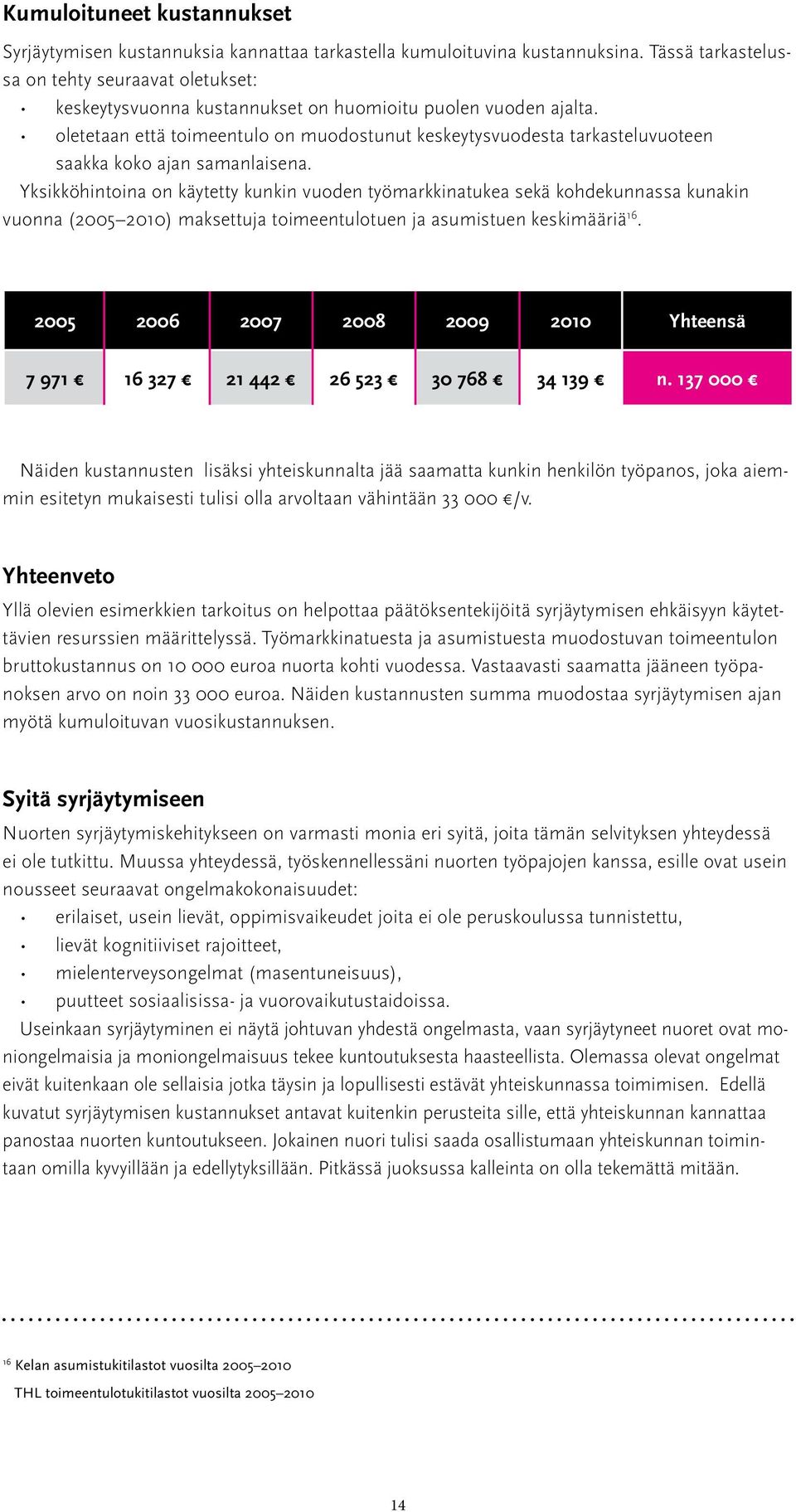 oletetaan että toimeentulo on muodostunut keskeytysvuodesta tarkasteluvuoteen saakka koko ajan samanlaisena.