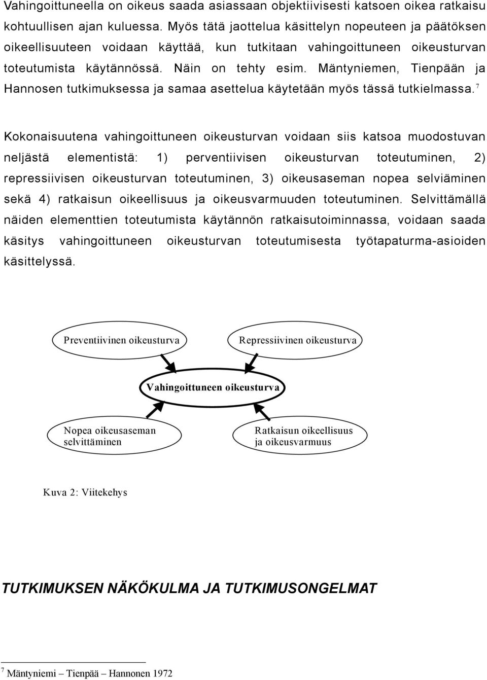 Mäntyniemen, Tienpään ja Hannosen tutkimuksessa ja samaa asettelua käytetään myös tässä tutkielmassa.
