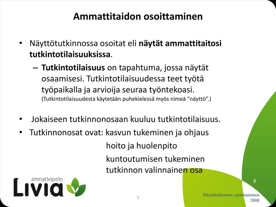 Tutkintotilaisuudessa teet työtä työpaikalla ja arvioija seuraa työntekoasi.