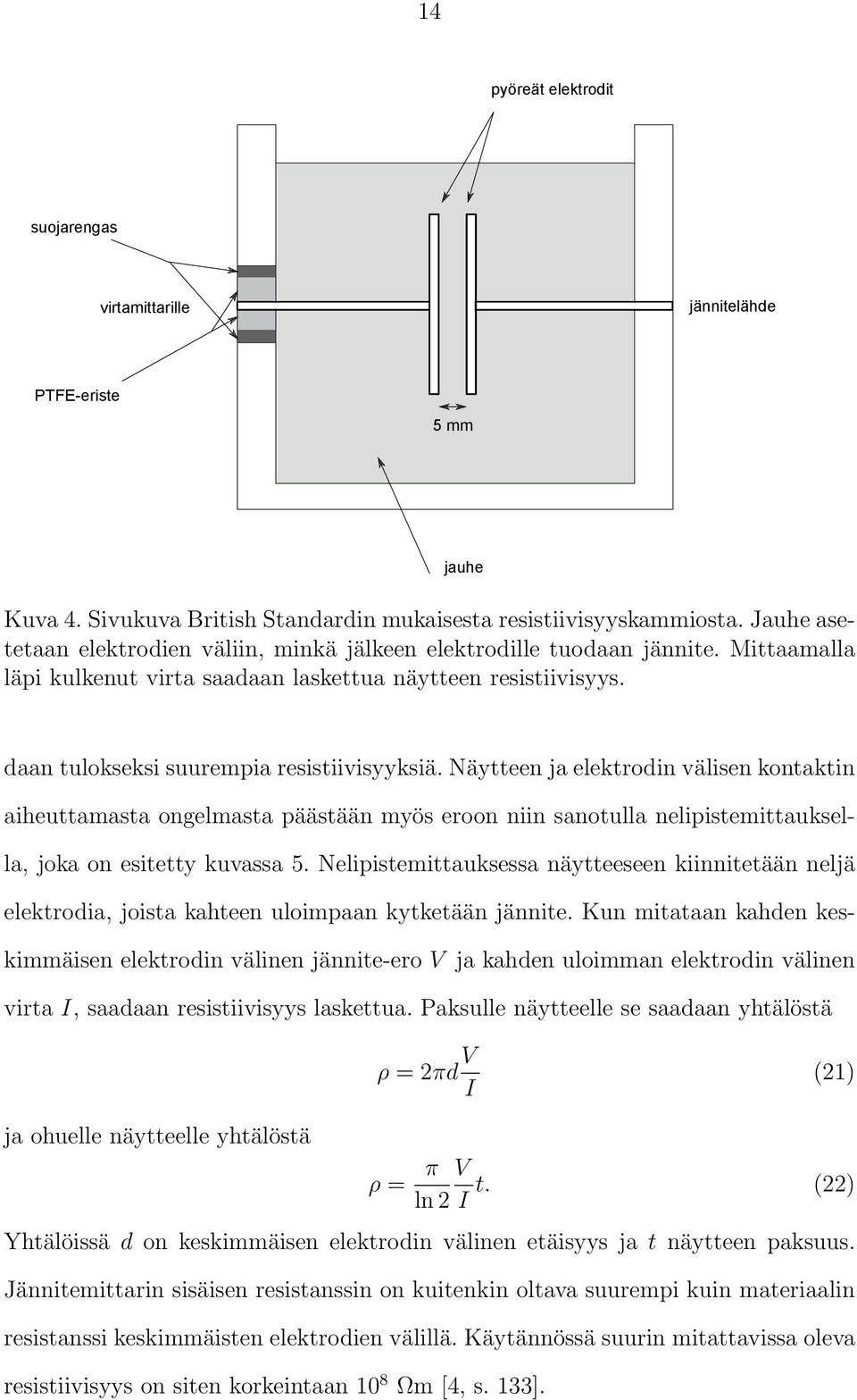 jauhe daan tulokseksi suurempia resistiivisyyksiä.