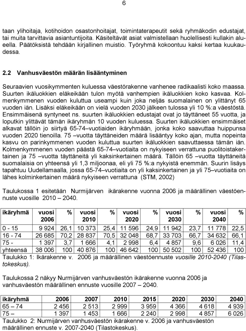 2 Vanhusväestön määrän lisääntyminen Seuraavien vuosikymmenten kuluessa väestörakenne vanhenee radikaalisti koko maassa. Suurten ikäluokkien eläkeikään tulon myötä vanhempien ikäluokkien koko kasvaa.