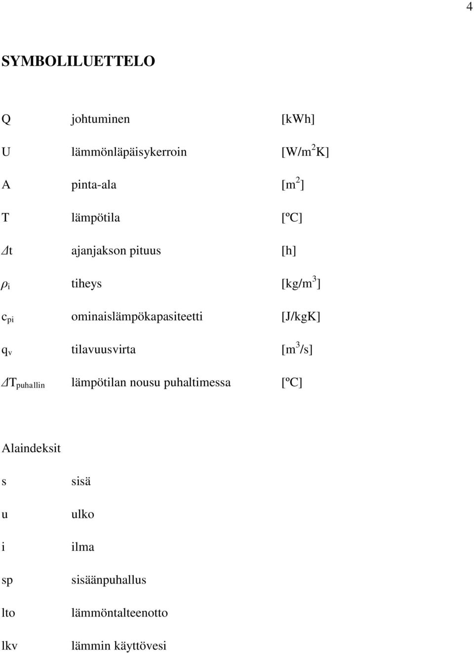 ominaislämpökapasiteetti [J/kgK] q v tilavuusvirta [m 3 /s] ΔT puhallin lämpötilan nousu