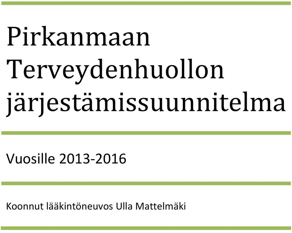 järjestämissuunnitelma