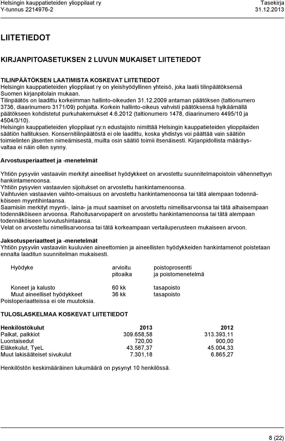 Korkein hallinto-oikeus vahvisti päätöksensä hylkäämällä päätökseen kohdistetut purkuhakemukset 4.6.2012 (taltionumero 1478, diaarinumero 4495/10 ja 4504/3/10).