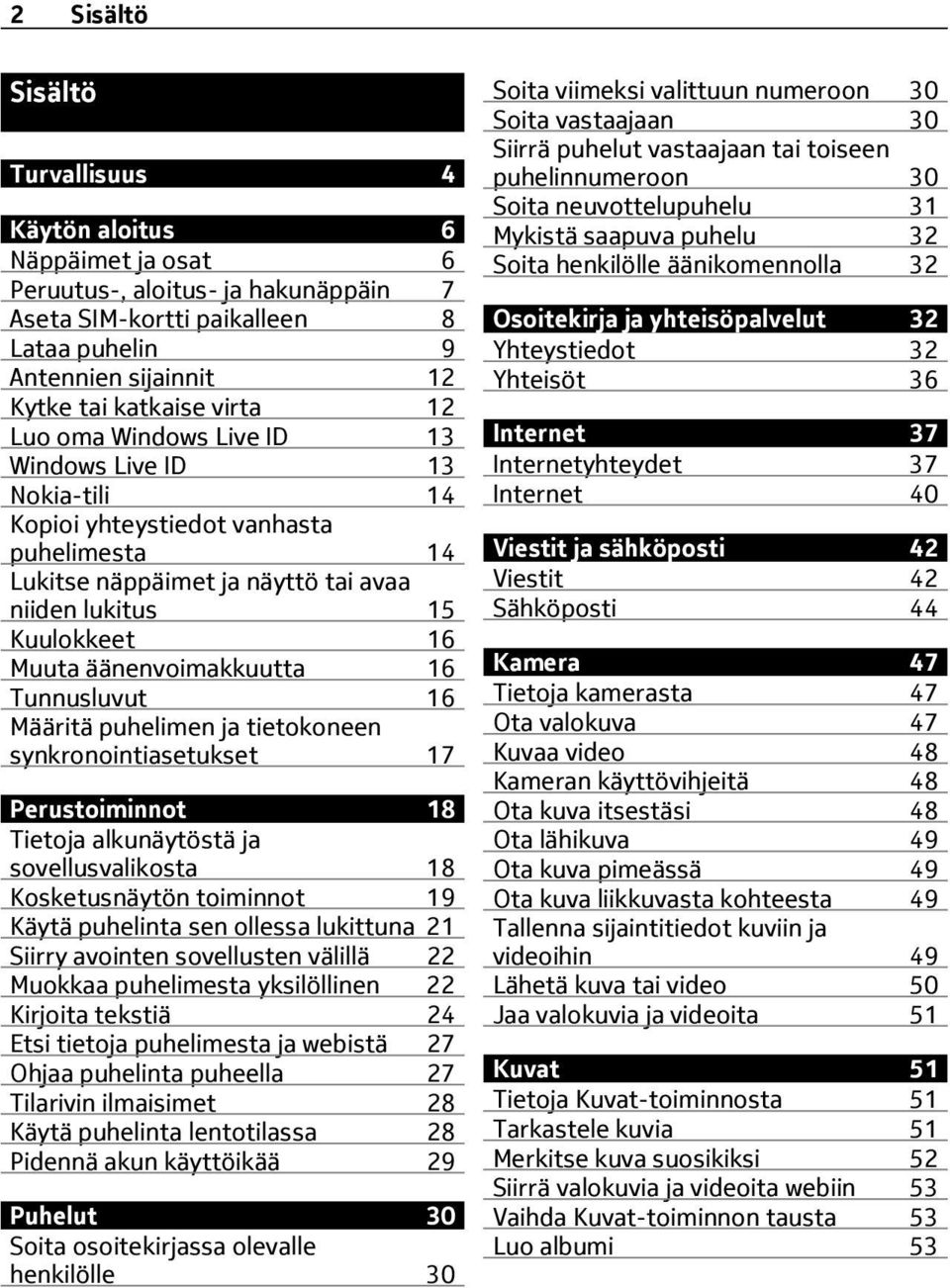 äänenvoimakkuutta 16 Tunnusluvut 16 Määritä puhelimen ja tietokoneen synkronointiasetukset 17 Perustoiminnot 18 Tietoja alkunäytöstä ja sovellusvalikosta 18 Kosketusnäytön toiminnot 19 Käytä