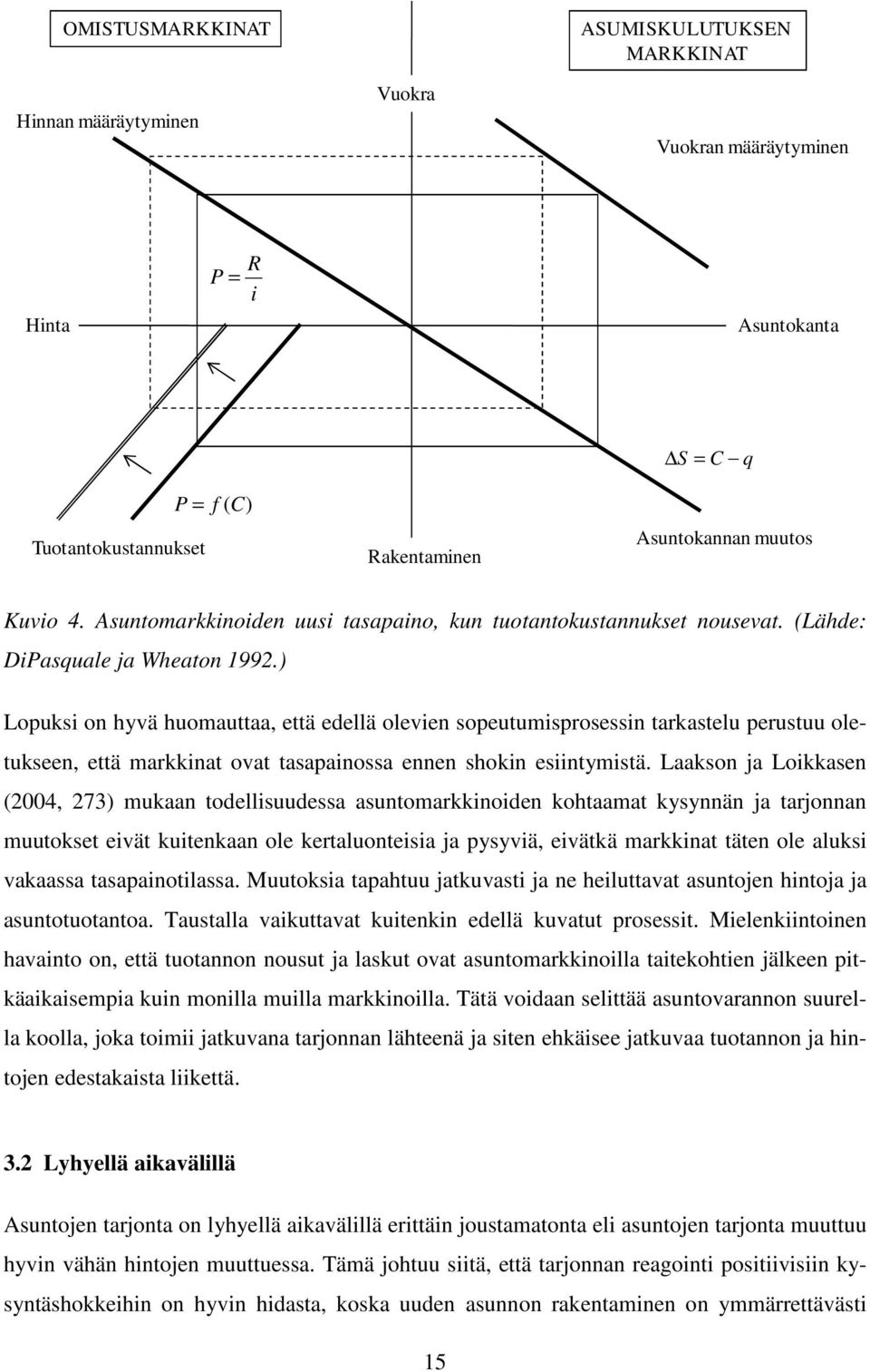 ) Lopuksi on hyvä huomauttaa, että edellä olevien sopeutumisprosessin tarkastelu perustuu oletukseen, että markkinat ovat tasapainossa ennen shokin esiintymistä.