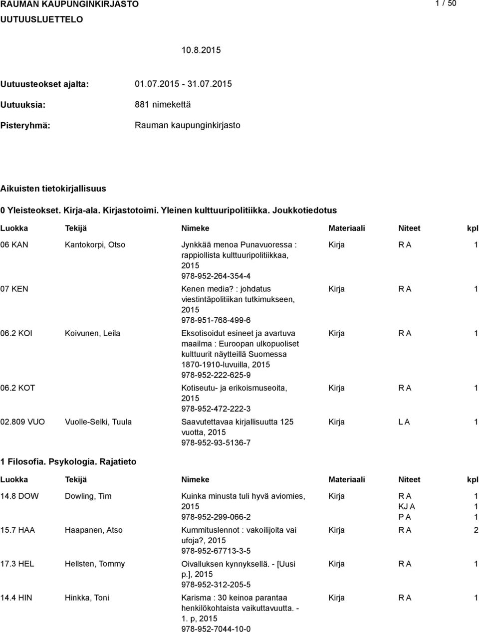 : johdatus viestintäpolitiikan tutkimukseen, 05 978-95-768-499-6 06.