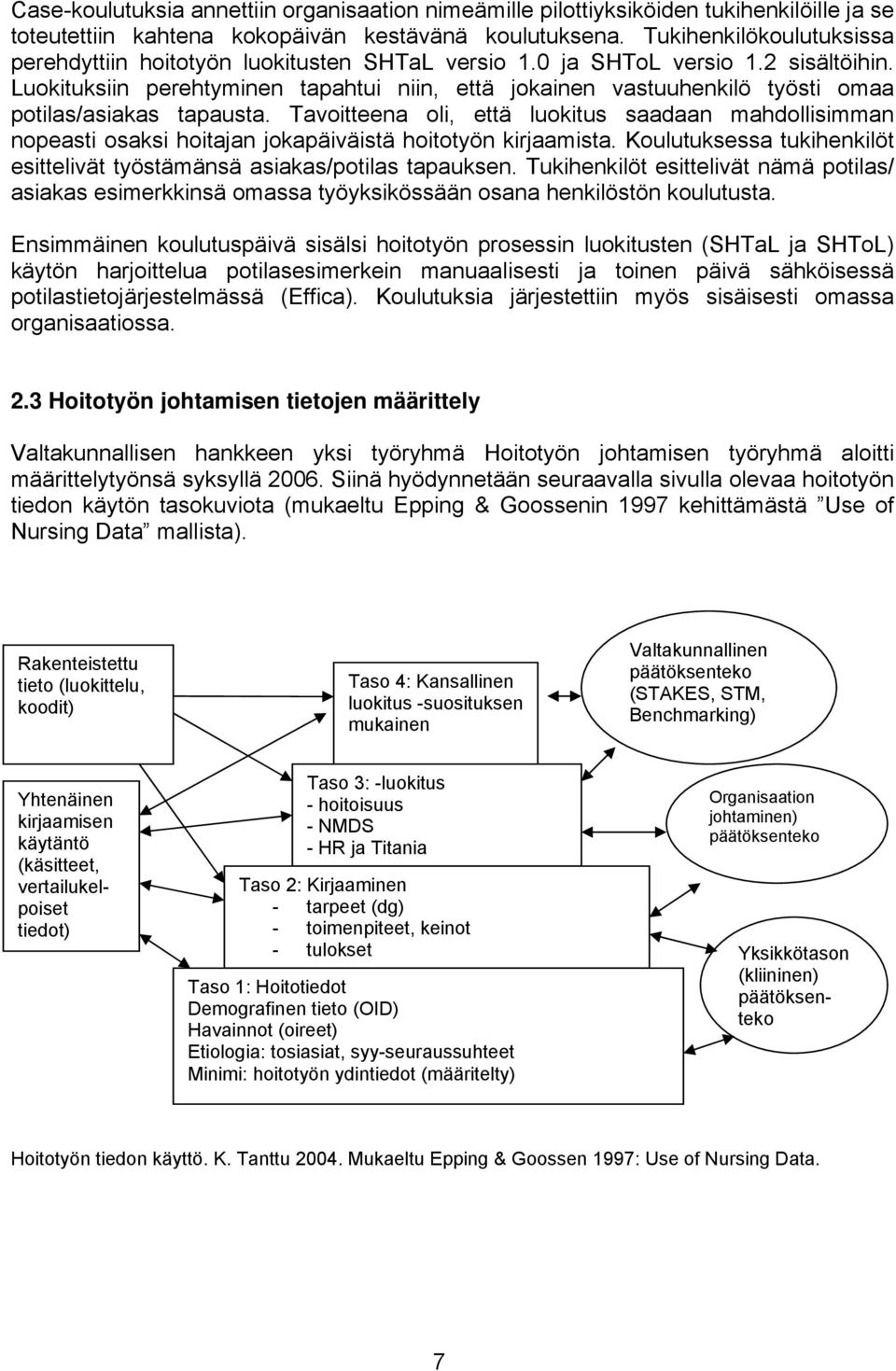 Luokituksiin perehtyminen tapahtui niin, että jokainen vastuuhenkilö työsti omaa potilas/asiakas tapausta.