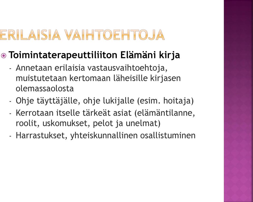 ohje lukijalle (esim.