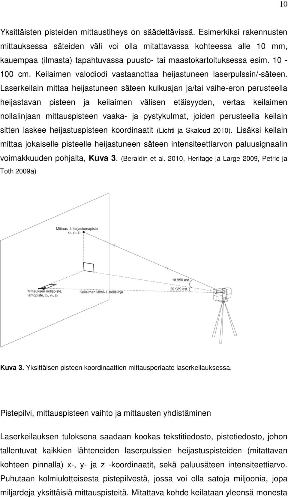 Keilaimen valodiodi vastaanottaa heijastuneen laserpulssin/-säteen.