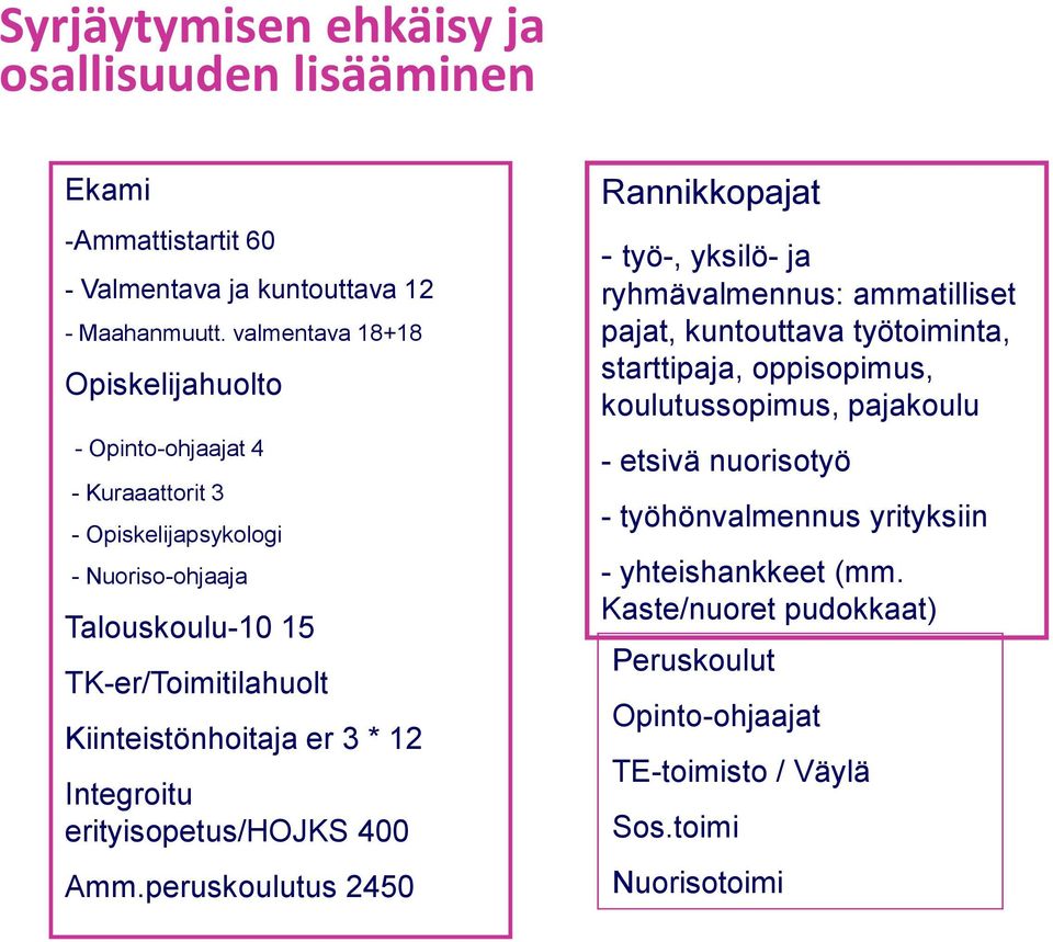 Kiinteistönhoitaja er 3 * 12 Integroitu erityisopetus/hojks 400 Amm.