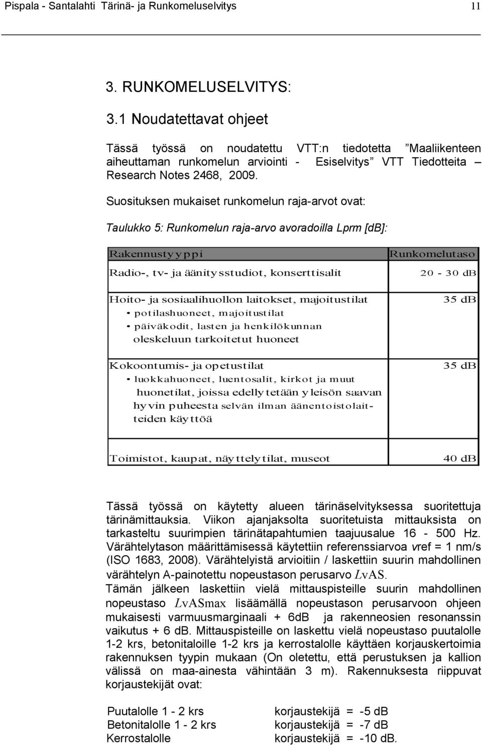 sosiaalihuollon laitokset, majoitustilat 20-30 db 35 db pot ilashuoneet, majoit ust ilat päiväkodit, last en ja henkilökunnan oleskeluun tarkoitetut huoneet Kokoontumis- ja op etustilat 35 db