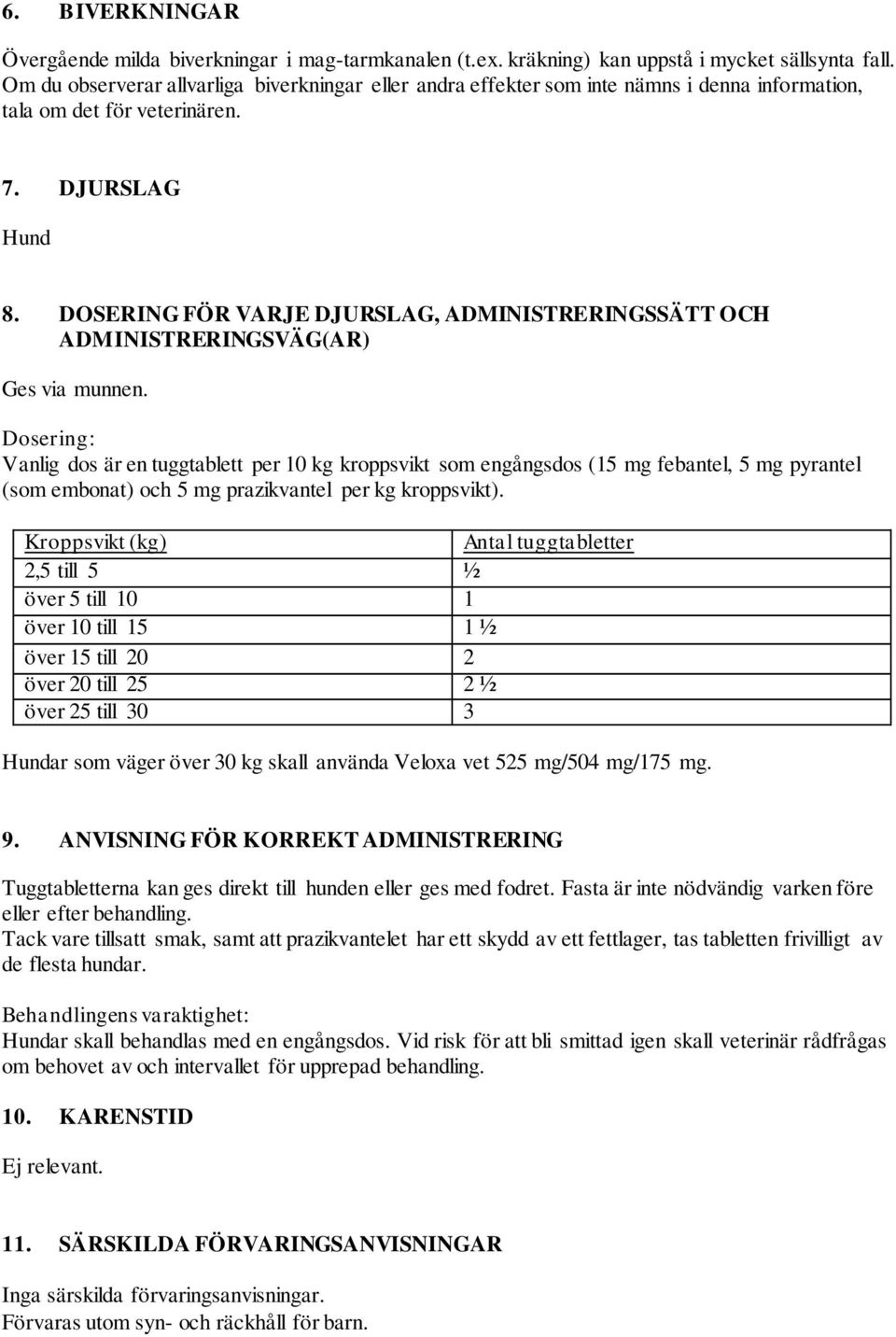 DOSERING FÖR VARJE DJURSLAG, ADMINISTRERINGSSÄTT OCH ADMINISTRERINGSVÄG(AR) Ges via munnen.