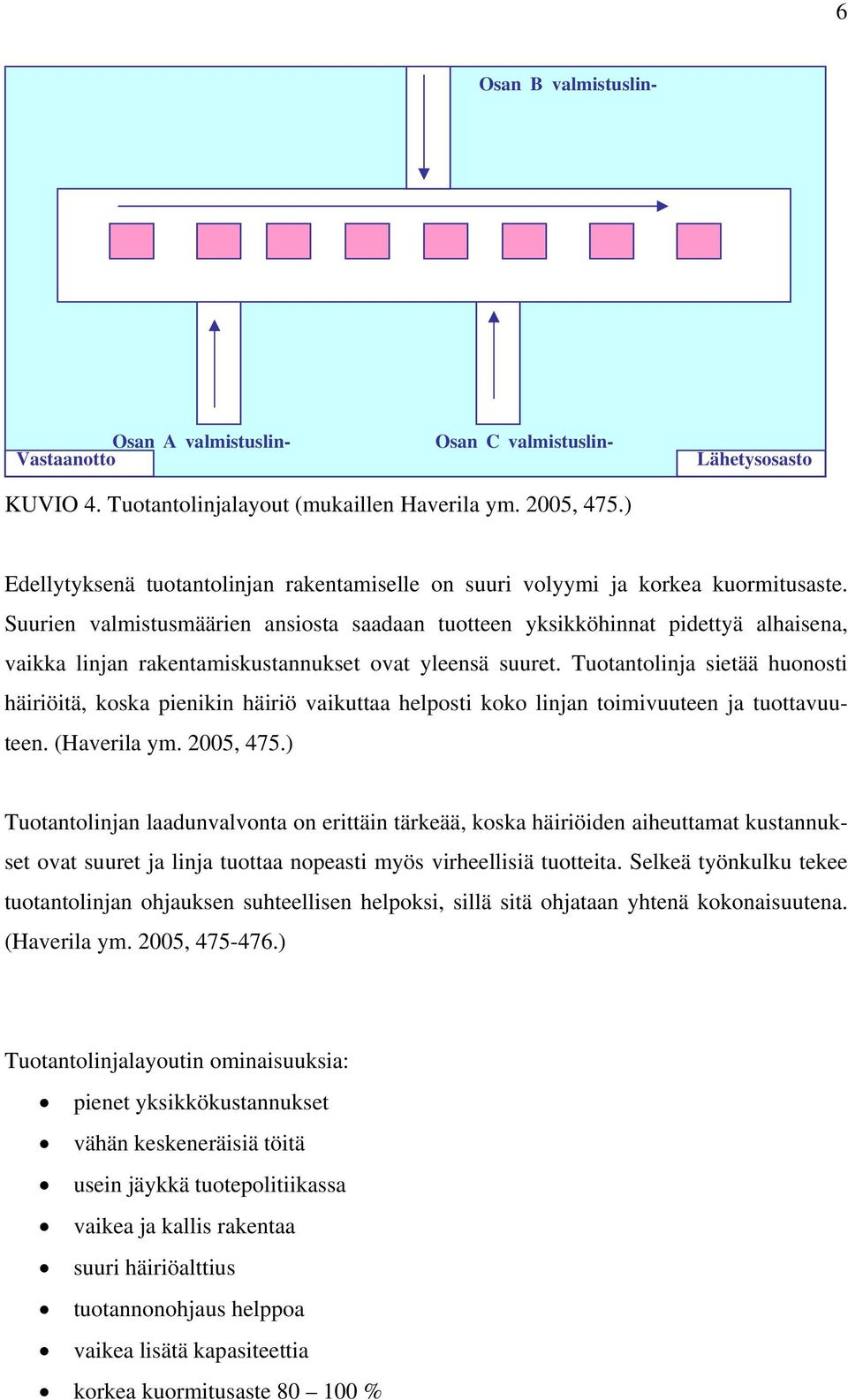 Suurien valmistusmäärien ansiosta saadaan tuotteen yksikköhinnat pidettyä alhaisena, vaikka linjan rakentamiskustannukset ovat yleensä suuret.