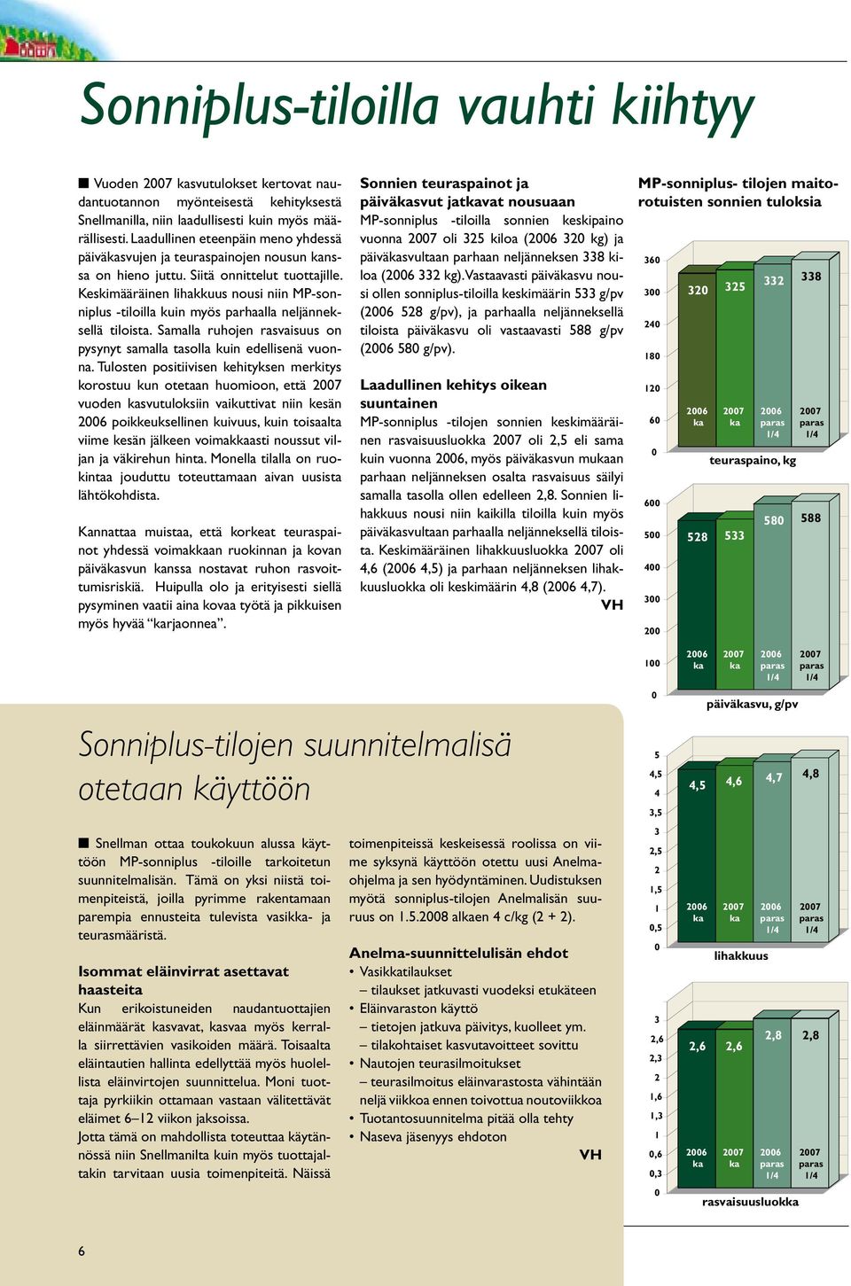 Keskimääräinen lihakkuus nousi niin MP-sonniplus -tiloilla kuin myös parhaalla neljänneksellä tiloista. Samalla ruhojen rasvaisuus on pysynyt samalla tasolla kuin edellisenä vuonna.