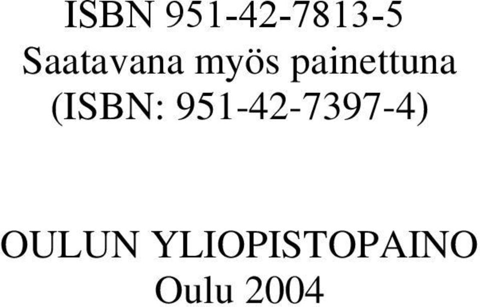 painettuna (ISBN: