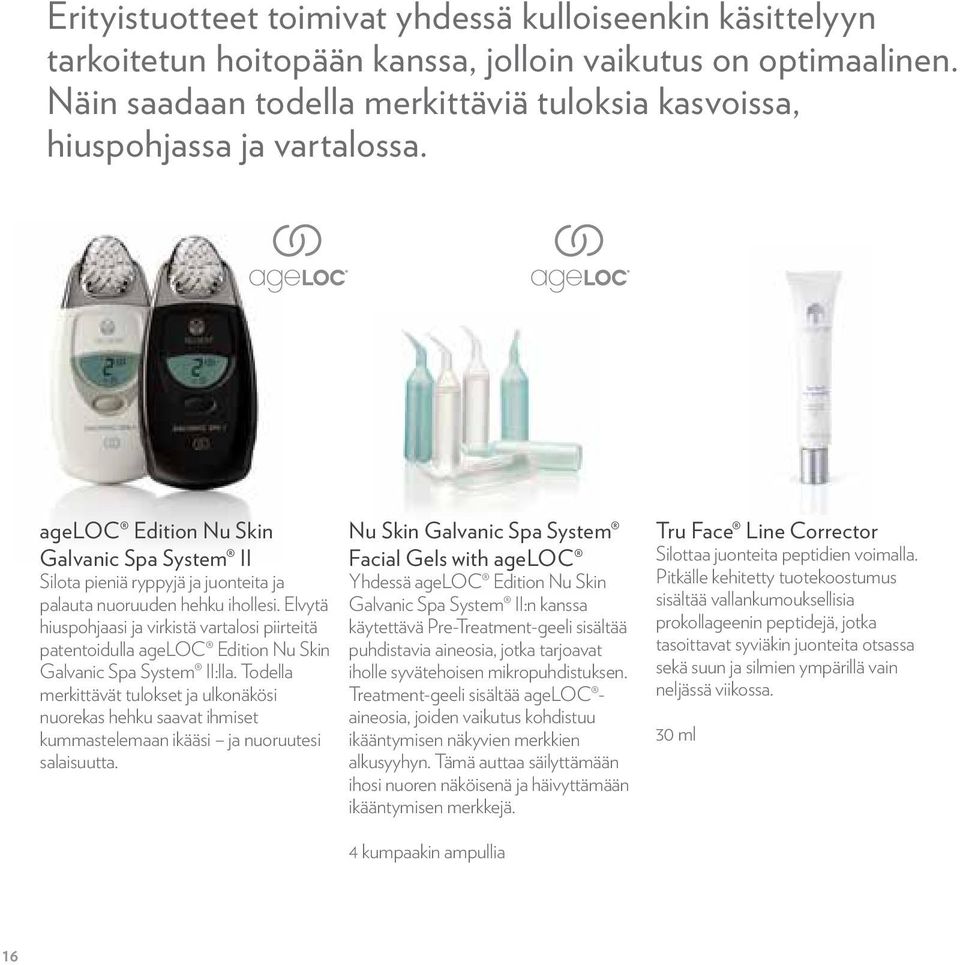 Elvytä hiuspohjaasi ja virkistä vartalosi piirteitä patentoidulla ageloc Edition Nu Skin Galvanic Spa System II:lla.