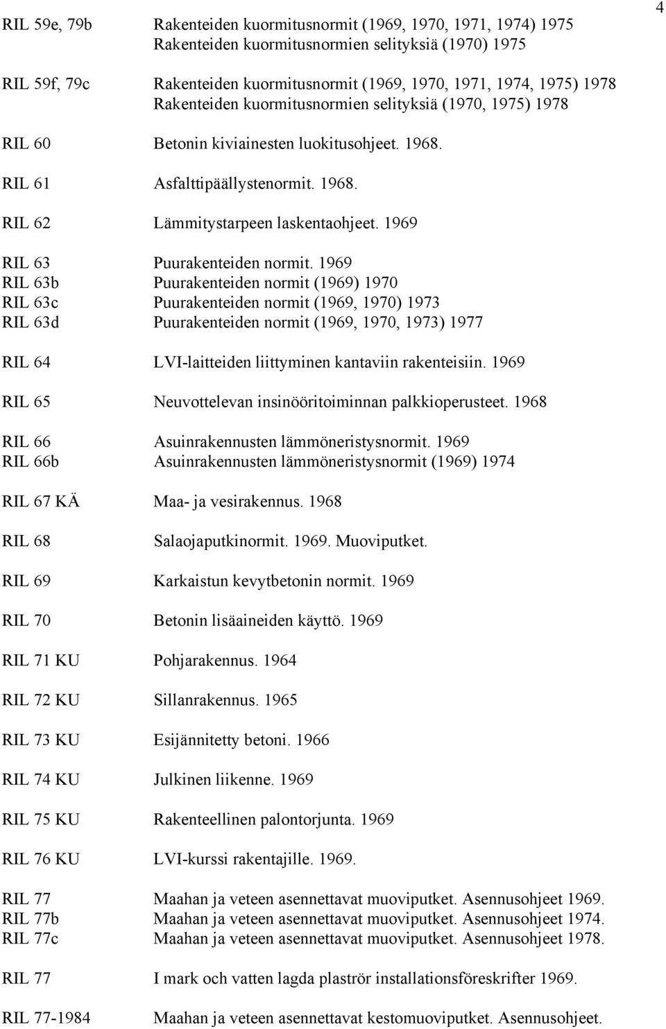 1969 RIL 63 Puurakenteiden normit.