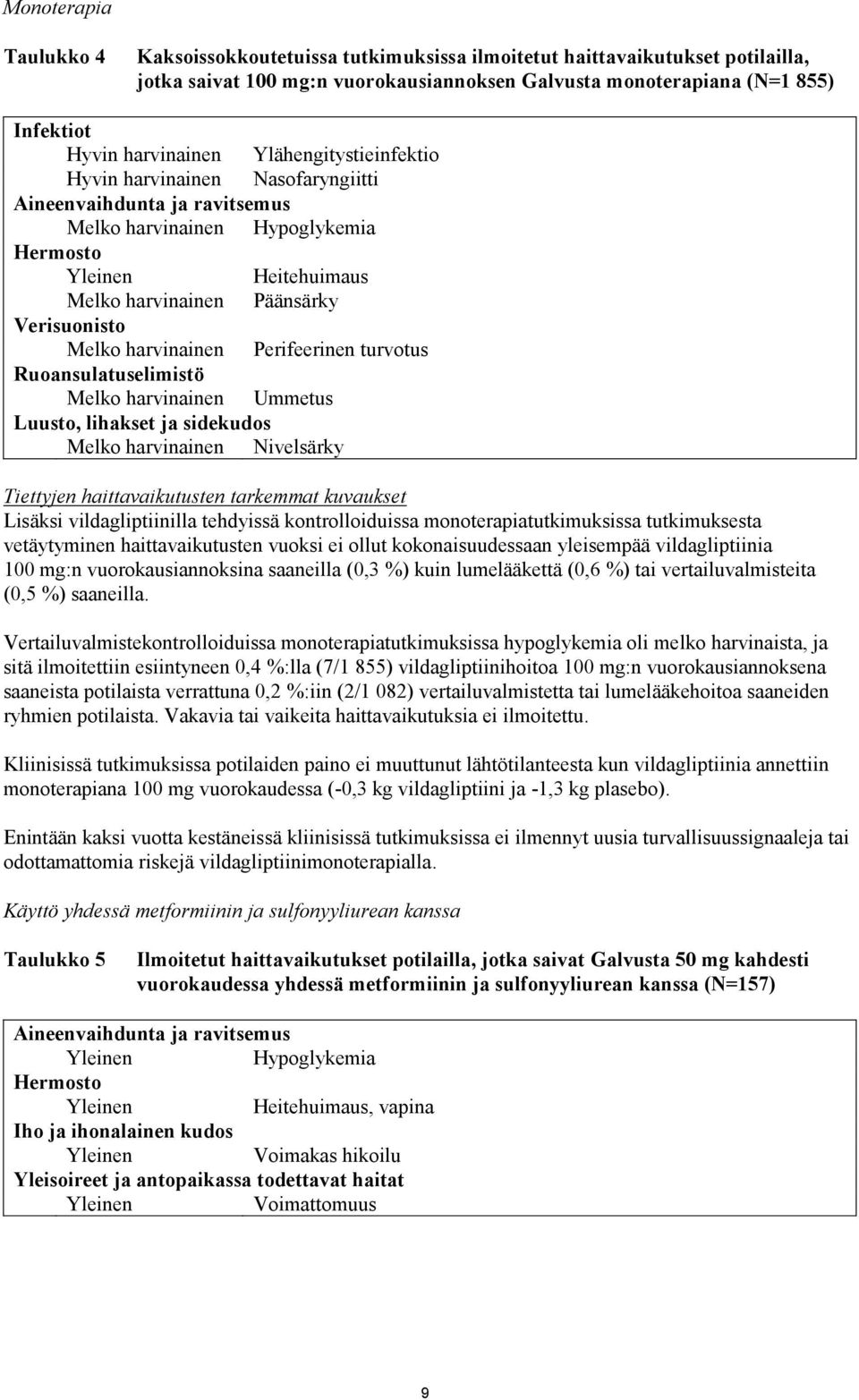 harvinainen Perifeerinen turvotus Ruoansulatuselimistö Melko harvinainen Ummetus Luusto, lihakset ja sidekudos Melko harvinainen Nivelsärky Tiettyjen haittavaikutusten tarkemmat kuvaukset Lisäksi