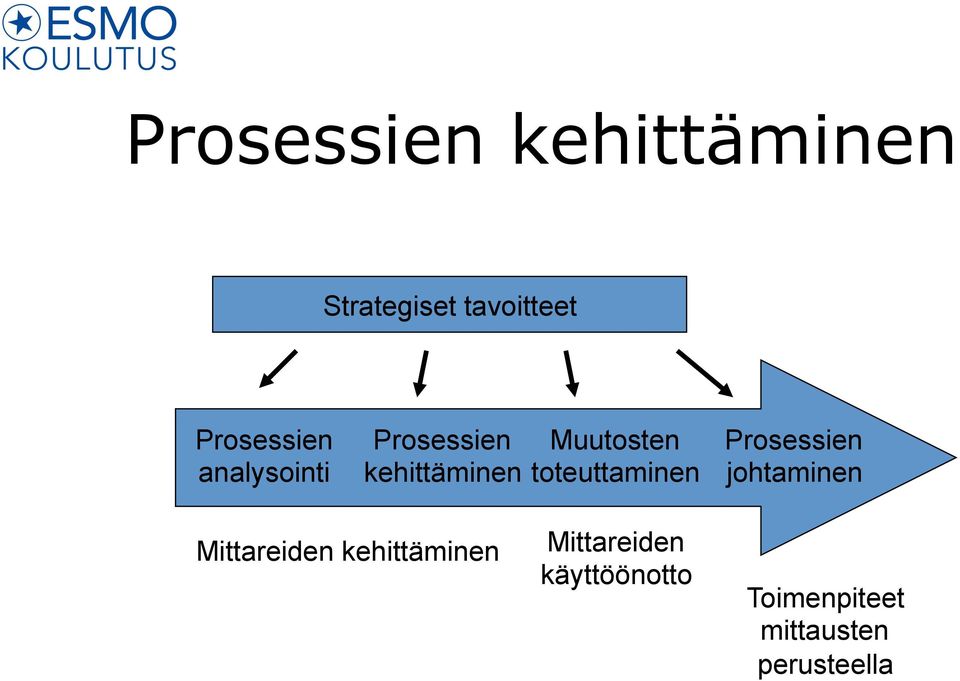 toteuttaminen Prosessien johtaminen Mittareiden