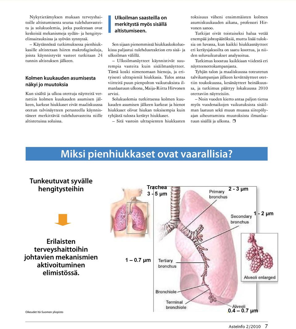 Kolmen kuukauden asumisesta näkyi jo muutoksia Kun sisältä ja ulkoa otettuja näytteitä verrattiin kolmen kuukauden asumisen jälkeen, karkeat hiukkaset eivät maaliskuussa otetun talvinäytteen