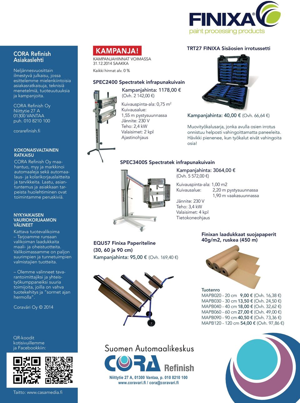 2 142,00 ) TRT27 FINIXA Sisäosien irrotussetti CORA Refinish Oy Niittytie 27 A 01300 VANTAA puh. 010 8210 100 corarefinish.