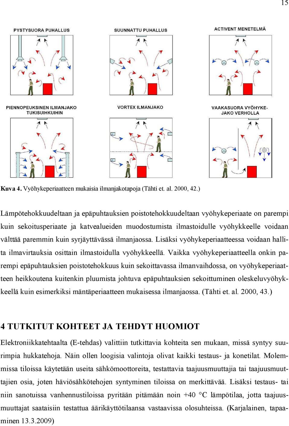 syrjäyttävässä ilmanjaossa. Lisäksi vyöhykeperiaatteessa voidaan hallita ilmavirtauksia osittain ilmastoidulla vyöhykkeellä.